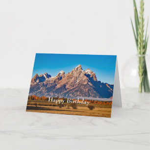 Majestic Teton Mountains Autumn Photo Birthday Kort