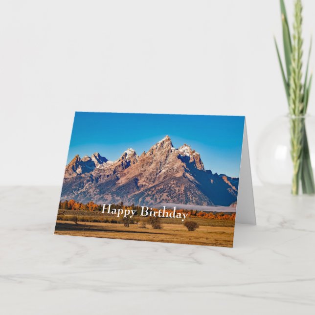 Majestic Teton Mountains Autumn Photo Birthday Kort (Framsida)