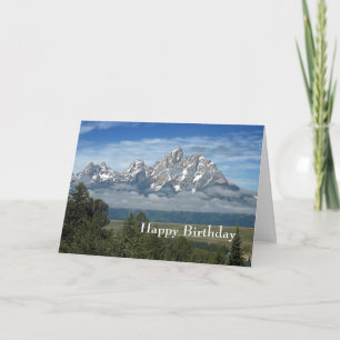Majestic Teton Mountains Photo Birthday Kort