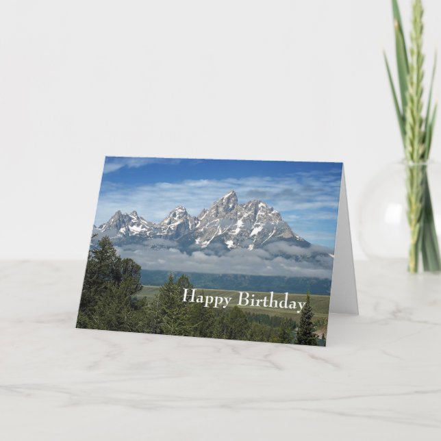 Majestic Teton Mountains Photo Birthday Kort (Framsida)