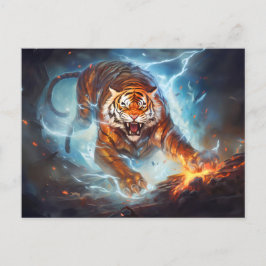 Majestic Tiger China Zodiac Artistry Vykort