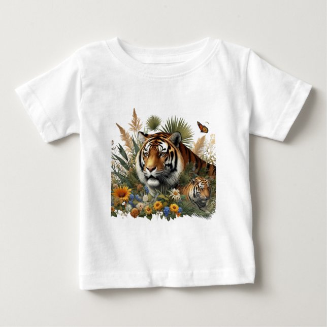 Majestic Tiger Design T-Shirt (Framsida)