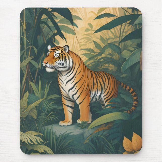 Majestic Tiger i Jungle Elegant Wildlife Art Musmatta (Framsidan)