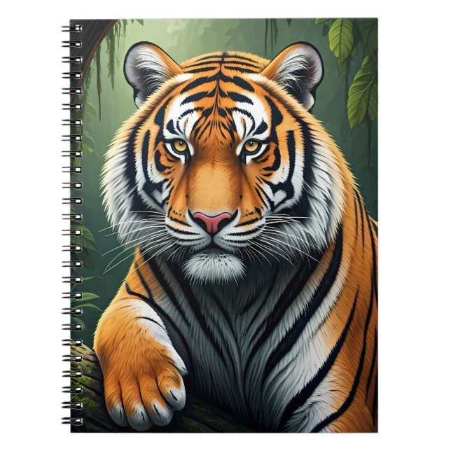 Majestic Tiger in Jungle Anteckningsbok (Framsidan)