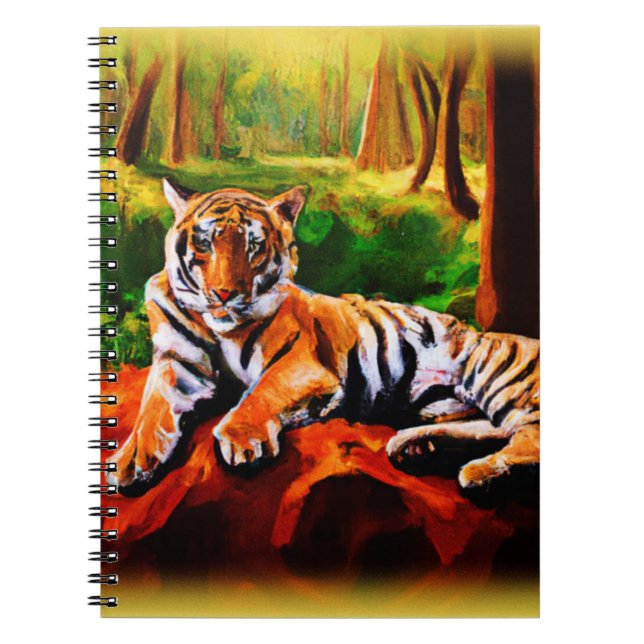 "Majestic Tiger Resting in the Vild". Köp nu Anteckningsbok (Framsidan)
