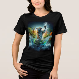 Majestic Tiger Rising from Water T Shirt