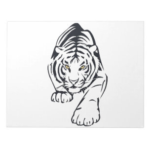Majestic Tiger Silhouette in Bold Vector Art Anteckningsblock