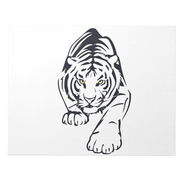 Majestic Tiger Silhouette in Bold Vector Art Anteckningsblock (Framsida)