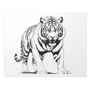 Majestic Tiger Silhouette in Bold Vector Art Anteckningsblock