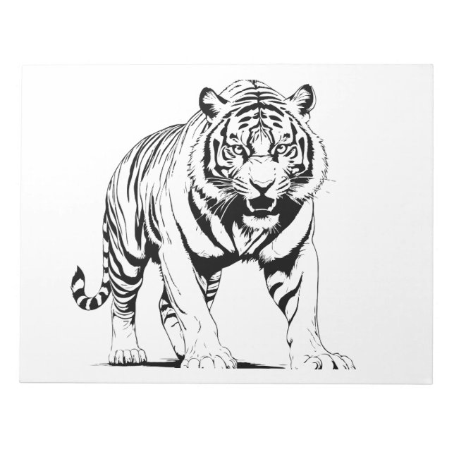 Majestic Tiger Silhouette in Bold Vector Art Anteckningsblock (Framsida)