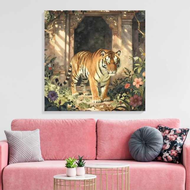 Majestic Tiger Walking through Ancient Dunes Canvastryck (Insitu (Vardagsrum))