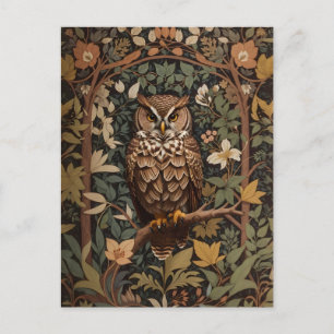 Majestic Underbar Horned Uggla Forest Vykort