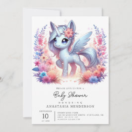 Majestic Unicorn Baby Shower Inbjudningar