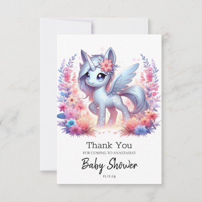 Majestic Unicorn Baby Shower Tack Kort (Framsida)