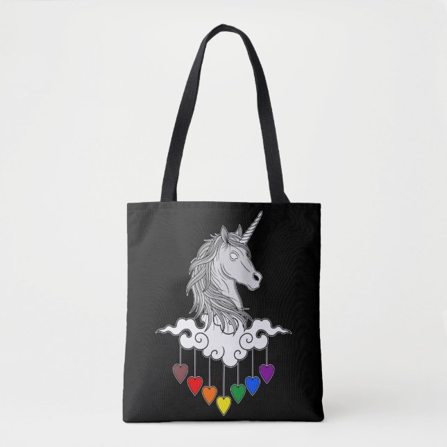 Majestic Unicorn Illustration Art Tygkasse (Framsida)