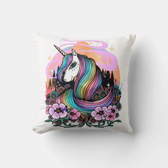 Majestic Unicorn Kudde (Framsida)