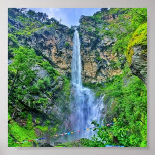 Majestic Vår Waterfall Poster