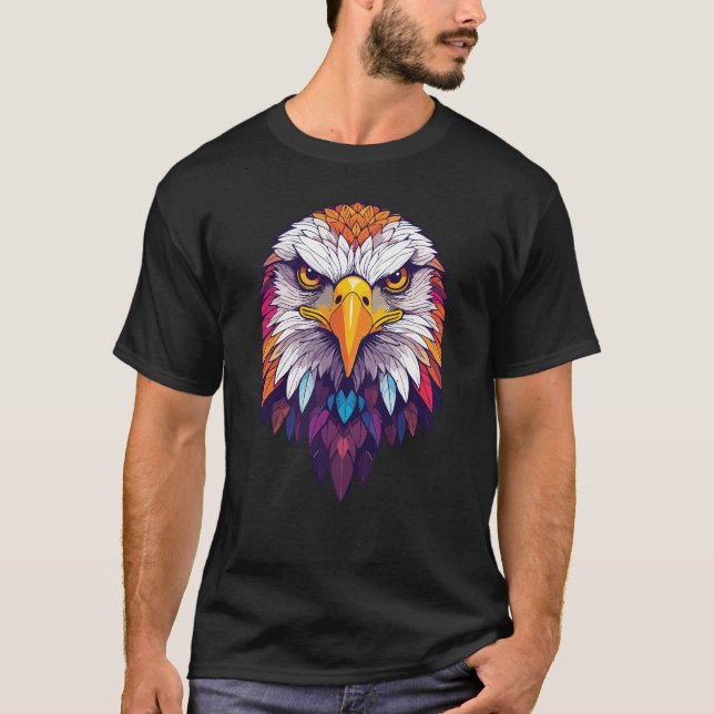 Majestic Vibrant Eagle Tshirt T Shirt (Framsida)