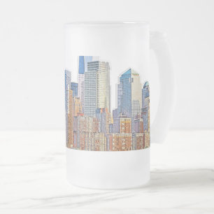 Majestic View of New York City Skyline Frostat Ölglas