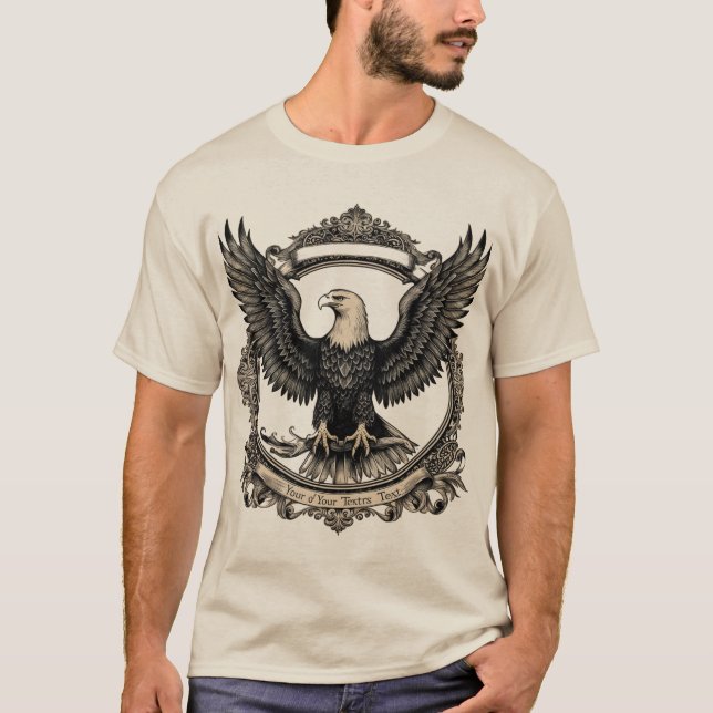 Majestic Vintage Eagle Engrining T Shirt (Framsida)