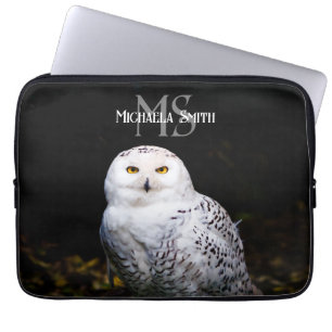 Majestic vintersnöwiwy uggla monogram, eget namn laptop fodral