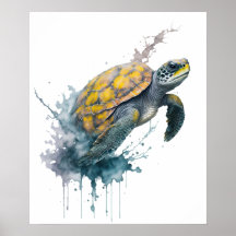 Majestic Wanderer - Watercolor Turtle