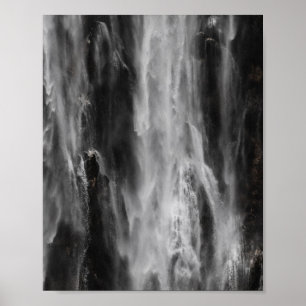 Majestic water Boka, Slovenien i svartvitt Poster