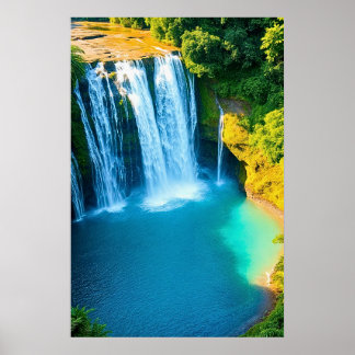 Majestic Waterfall i Jungle Poster