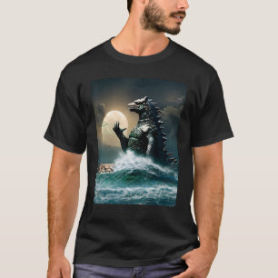 Majestic Wave Art Underbar Monster utanför Kanagaw T Shirt