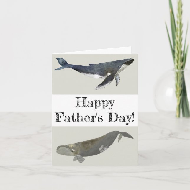 Majestic Whale Fars dag BLANK Greeting Card Tack Kort (Framsida)