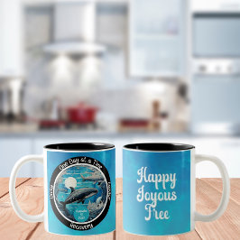 Majestic WhaleCustom Recovery Milestone Gift Två-Tonad Mugg