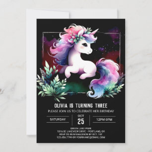 Majestic Whimsical Horse Birthday Inbjudningar