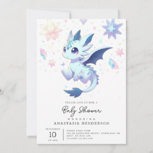 Majestic Whimsitic Dragon Baby Shower Inbjudningar