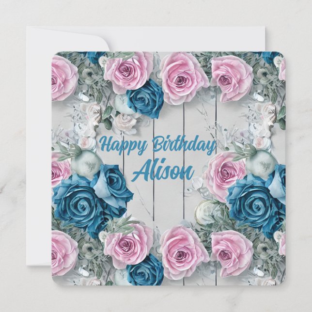 Majestic White Brick Shabby Nautica Blek Rosa Julkort (Framsida)