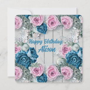 Majestic White Brick Shabby Nautica Blek Rosa Julkort