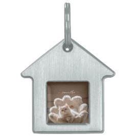 Majestic white cat lover ID-bricka husdjur