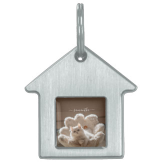 Majestic white cat lover ID-bricka husdjur