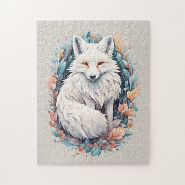 Majestic White Fox Pussel (Vertikal)
