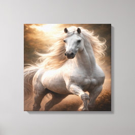Majestic White Horse Canvastryck