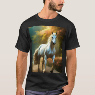 ’Majestic White Horse T-Shirt Design’