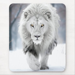 Majestic White Lejon i Winter Wonderland Design Musmatta