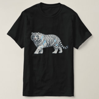 Majestic White Tiger Artistic Graphic Black T-Shir T Shirt