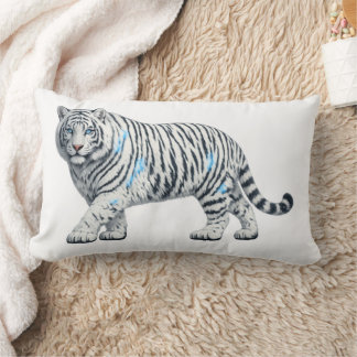 Majestic White Tiger Artistic Lumbar Throw Pillow Lumbarkudde