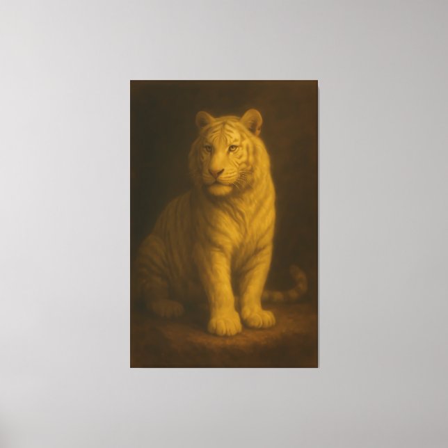 Majestic White Tiger – Fine Art Canvas Print (Framsida)