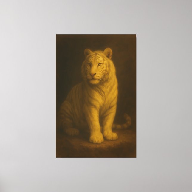Majestic White Tiger – Fine Art Canvas Print (Framsida)