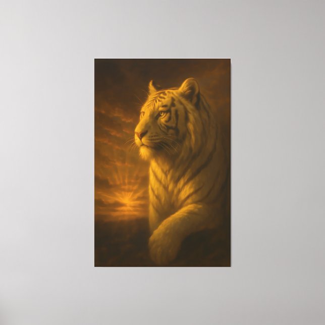 Majestic White Tiger – Fine Art Canvastryck (Framsida)