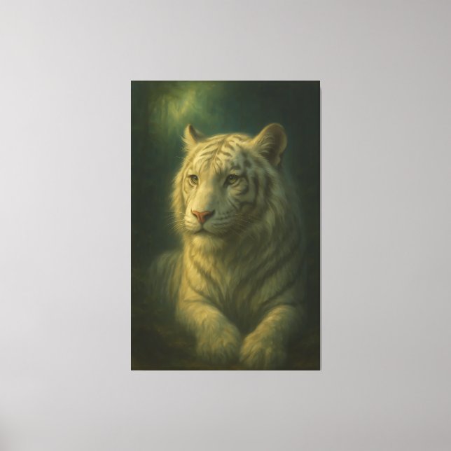 Majestic White Tiger – Fine Art Canvastryck (Framsida)