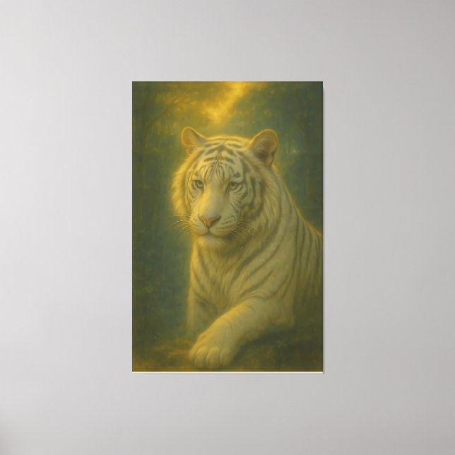 Majestic White Tiger – Fine Art Canvastryck (Framsida)