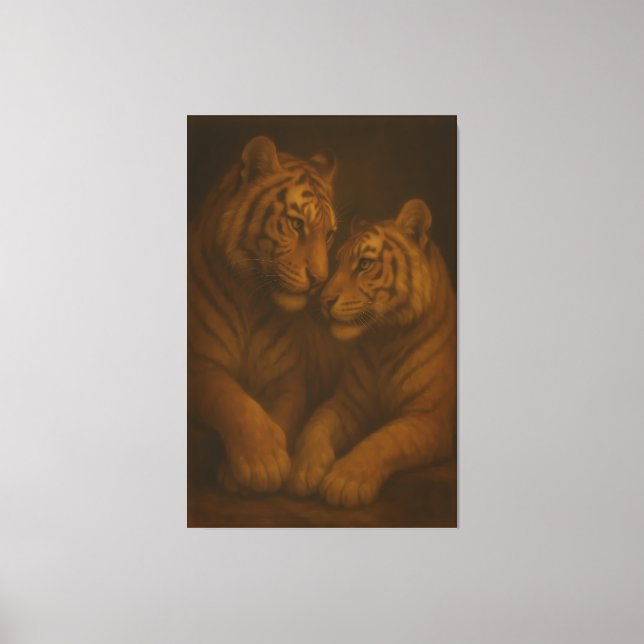 Majestic White Tiger – Fine Art Masterpiece Painti Canvastryck (Framsida)