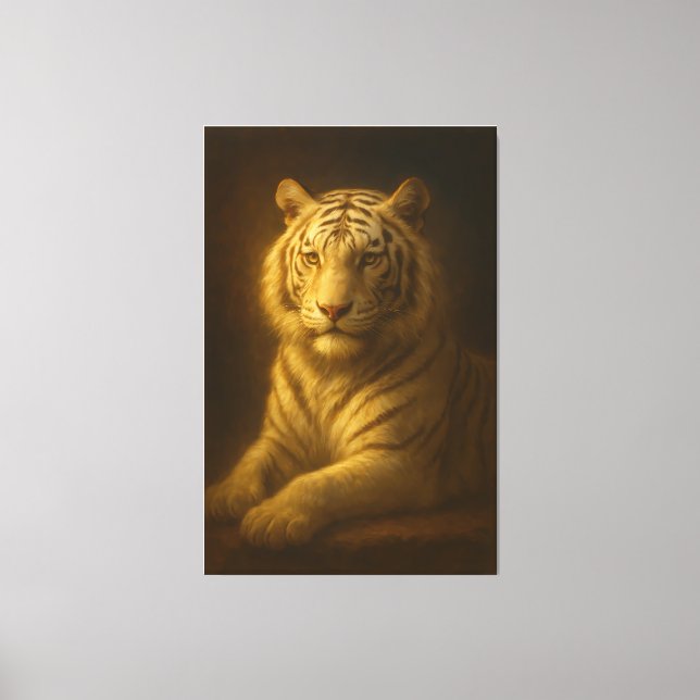 Majestic White Tiger – Fine Art Portrait Canvas Pr (Framsida)